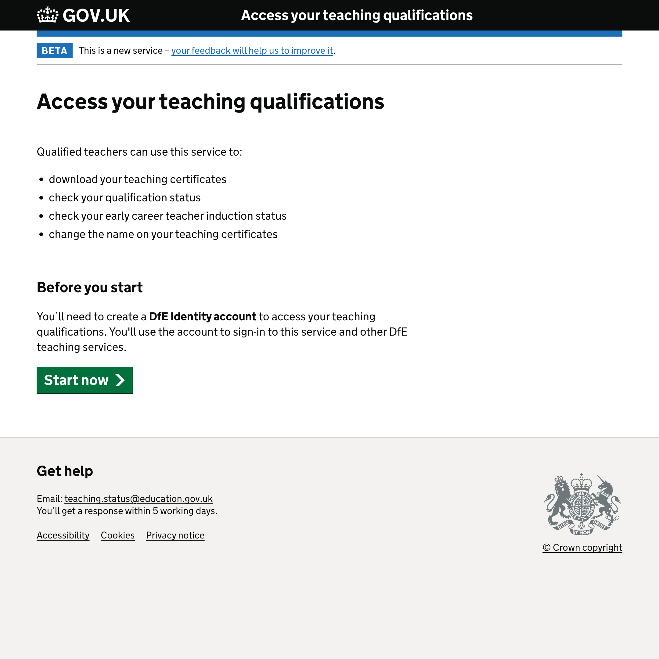 Access your teaching qualifications