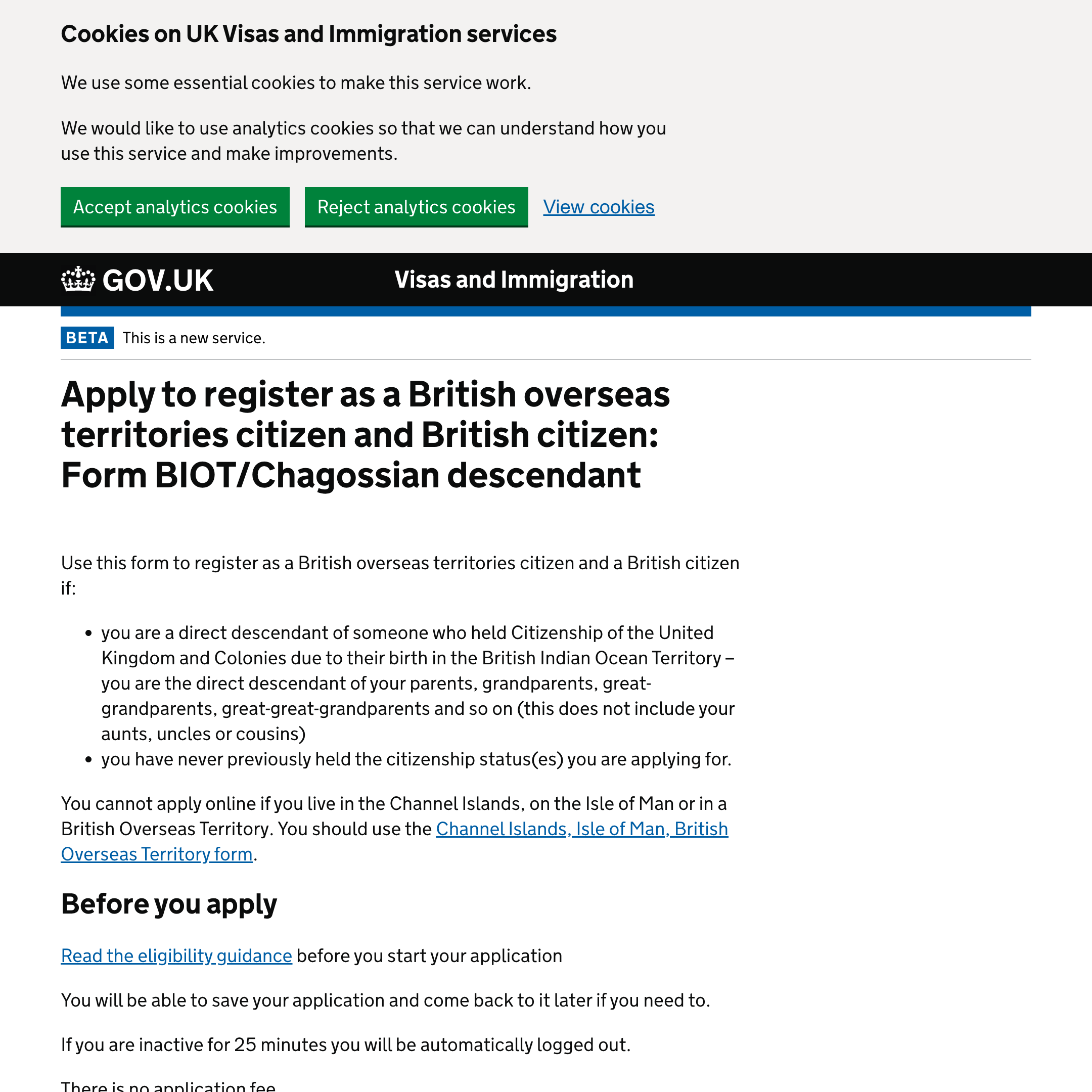 Apply for British citizenship as a person of Chagossian descent