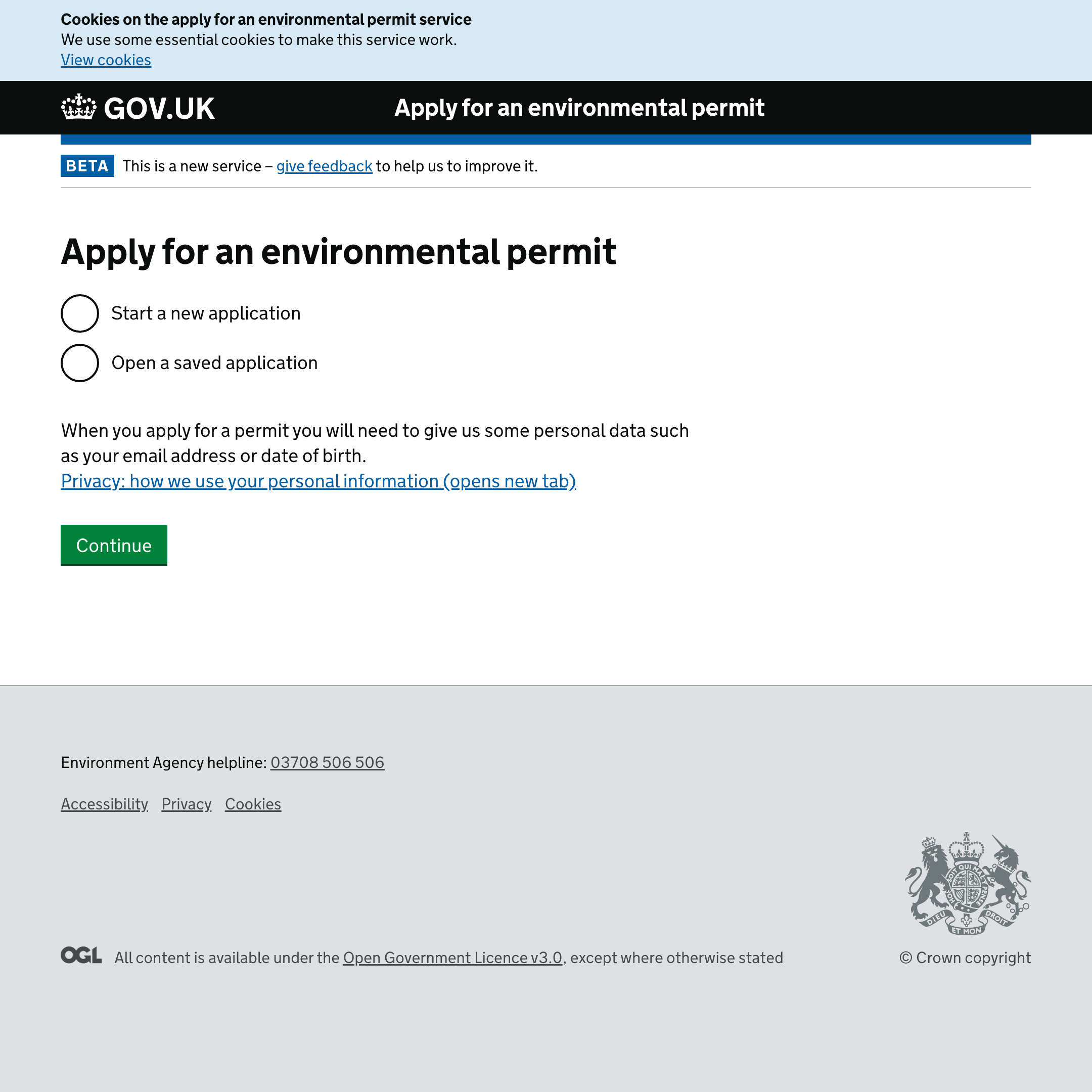 Apply for an environmental permit
