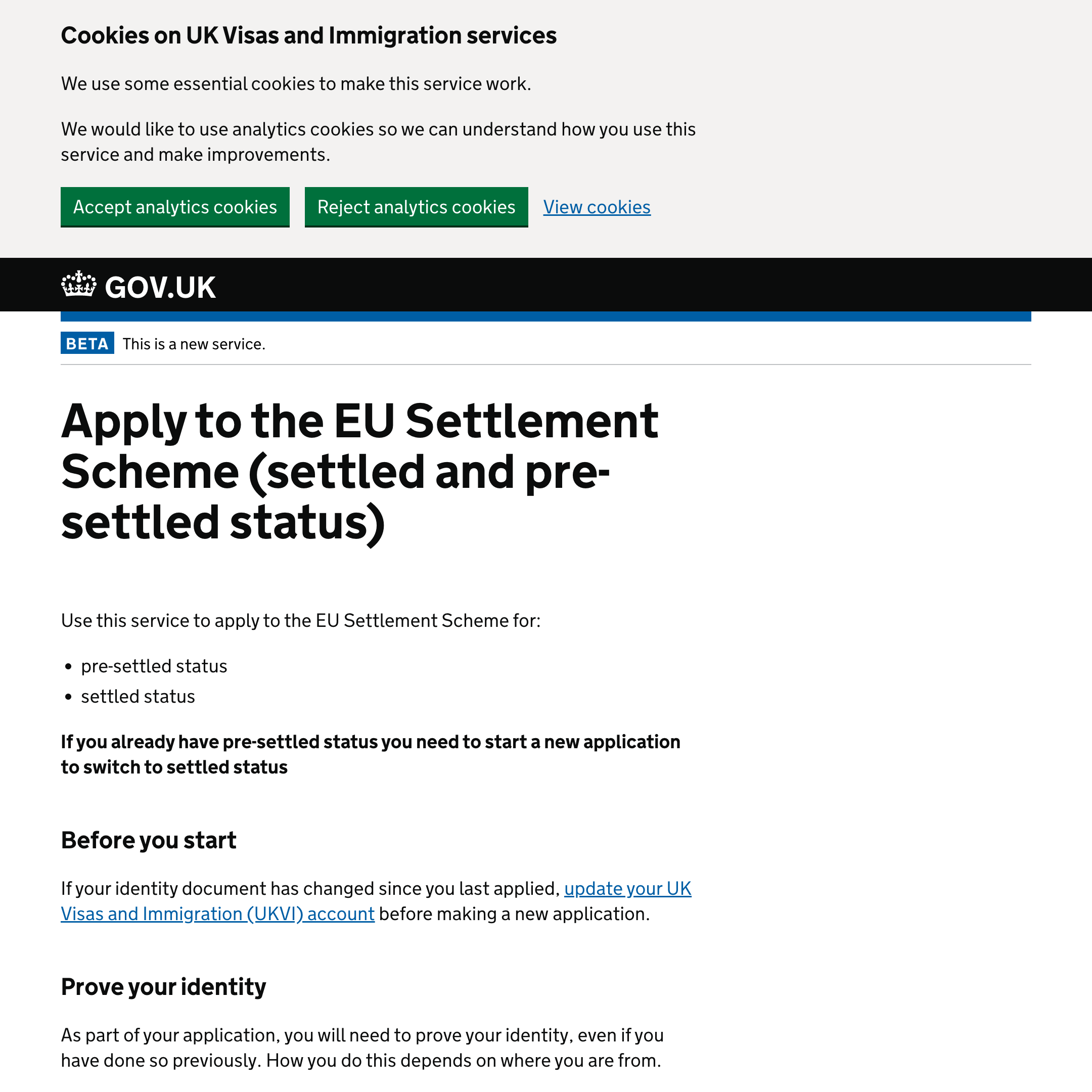 Apply for EU settled status