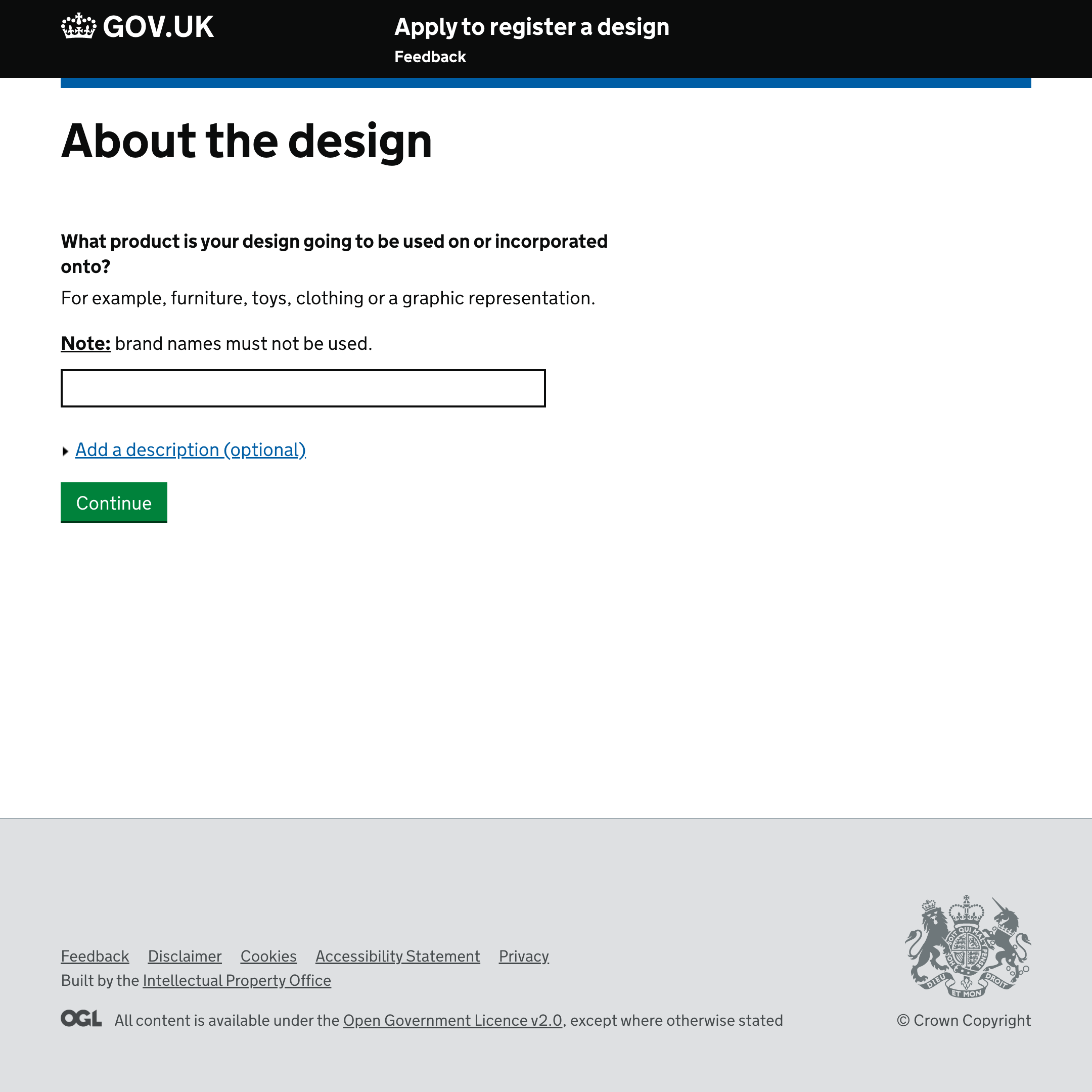 Apply to register a design