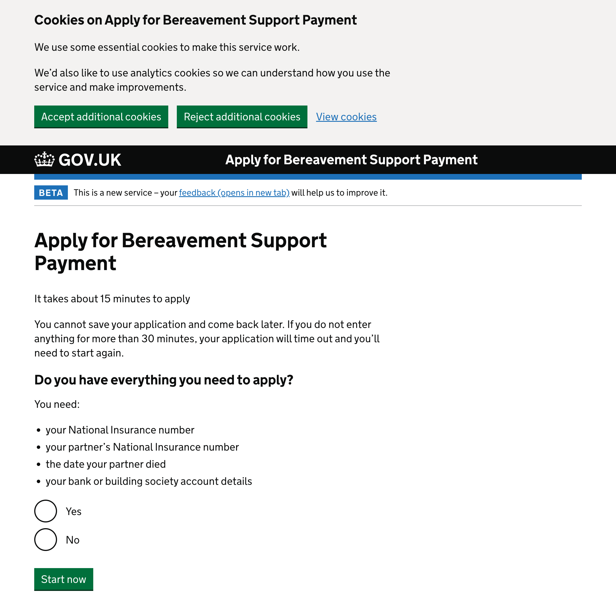 Apply for Bereavement Support Payment