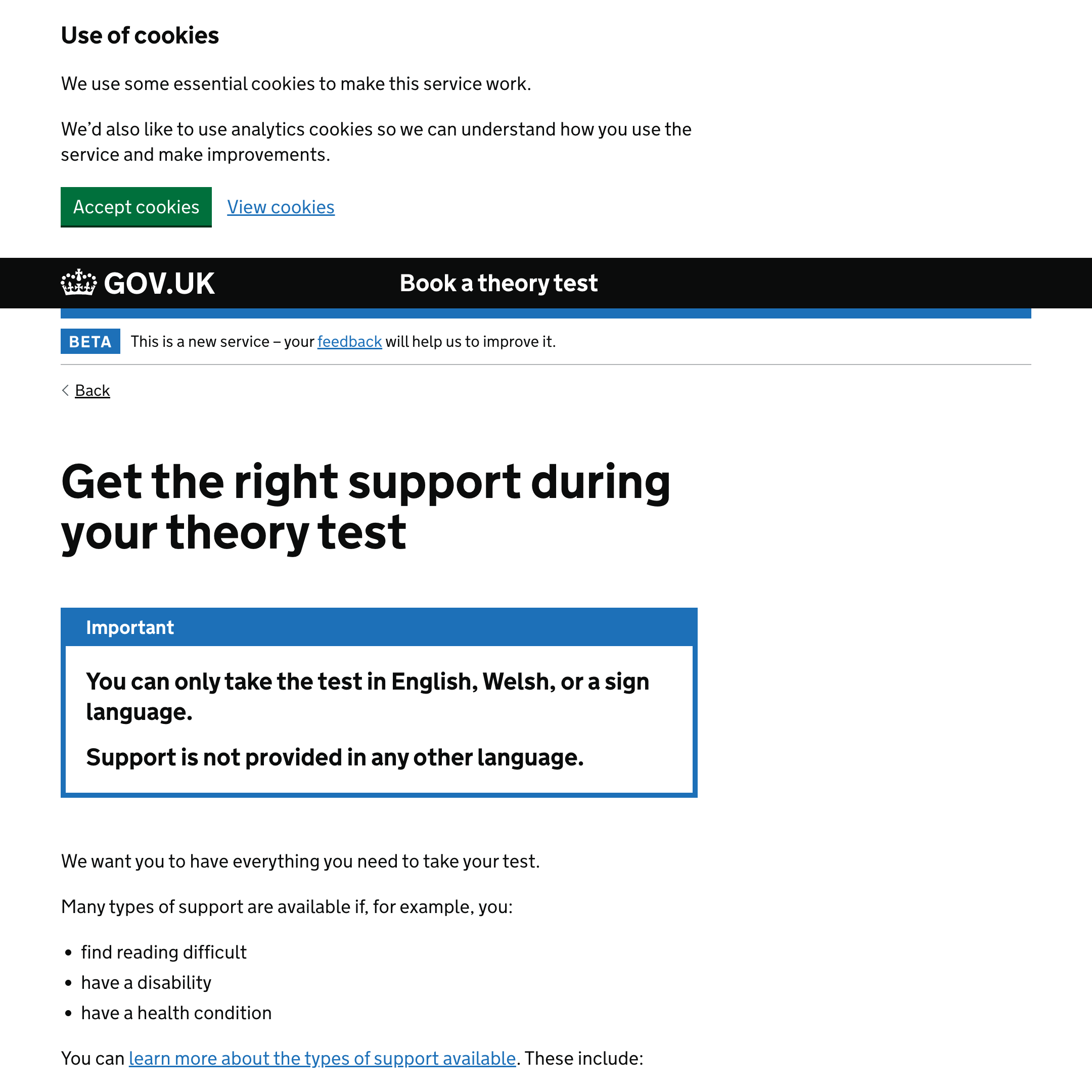 Book a theory test