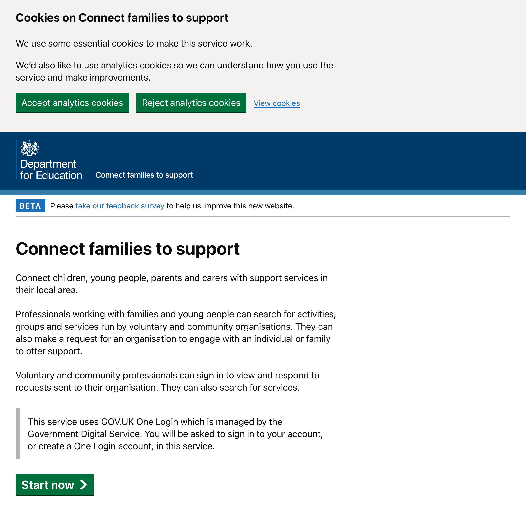 Connect families to support