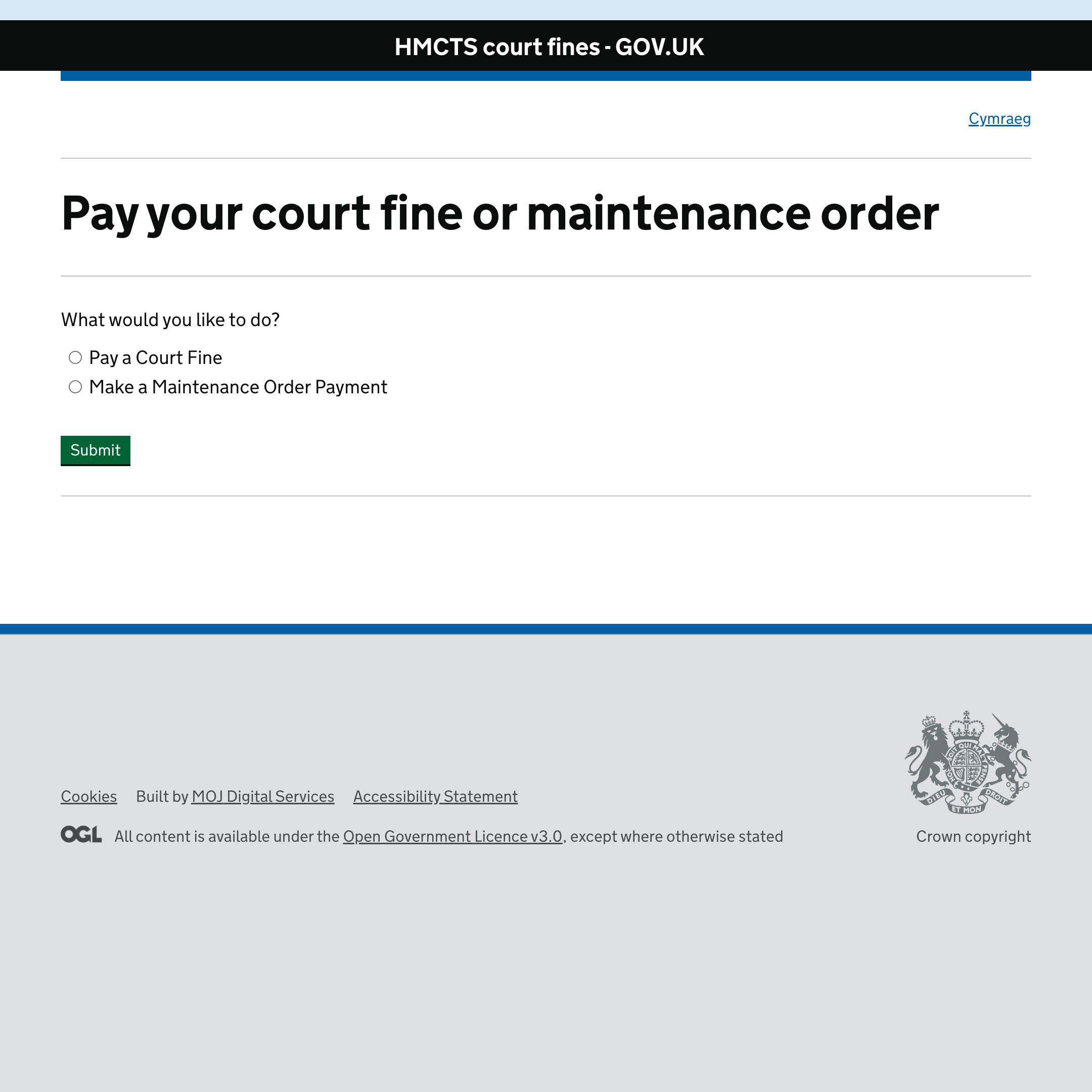 Pay your court fine or maintenance order
