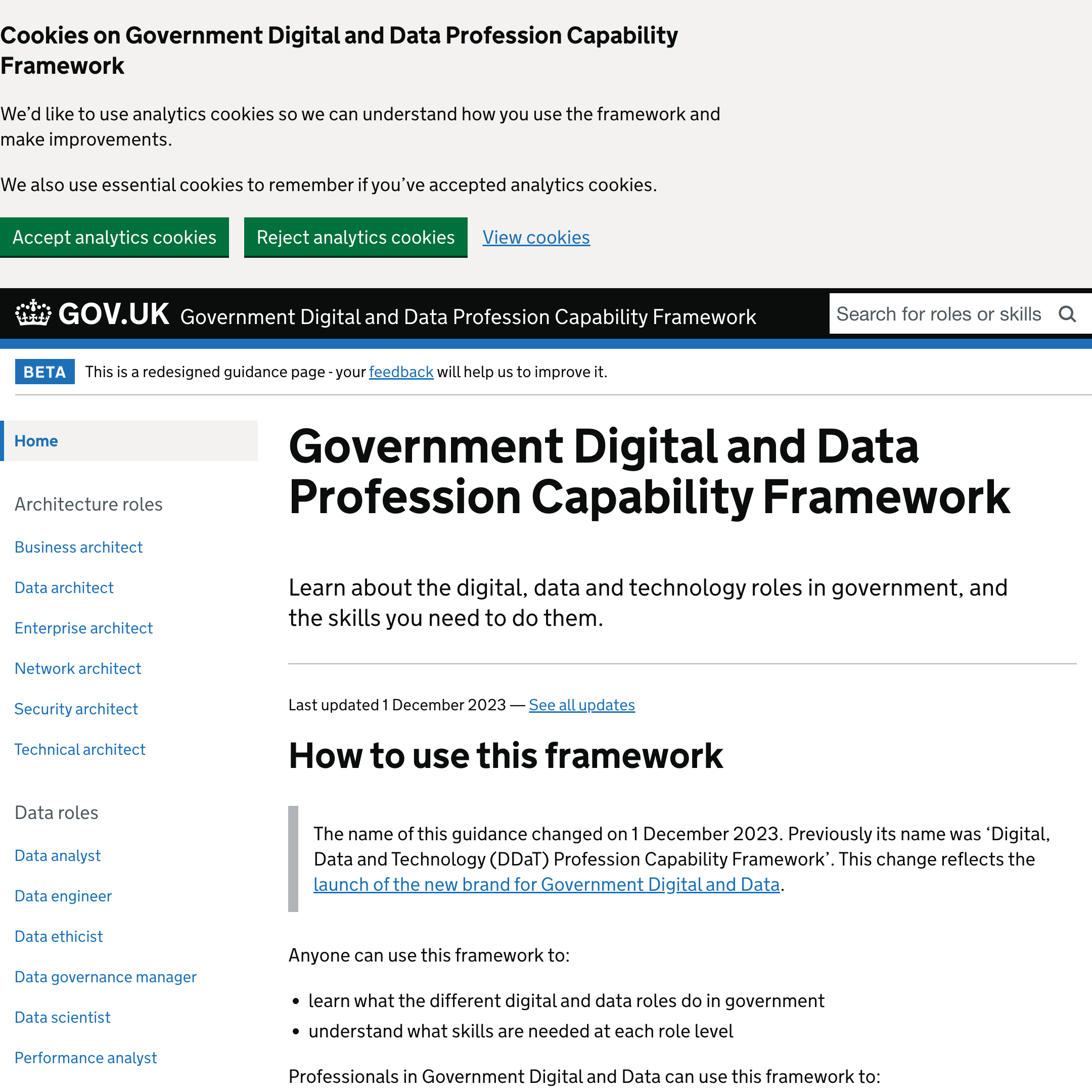 Digital, Data and Technology Profession Capability Framework