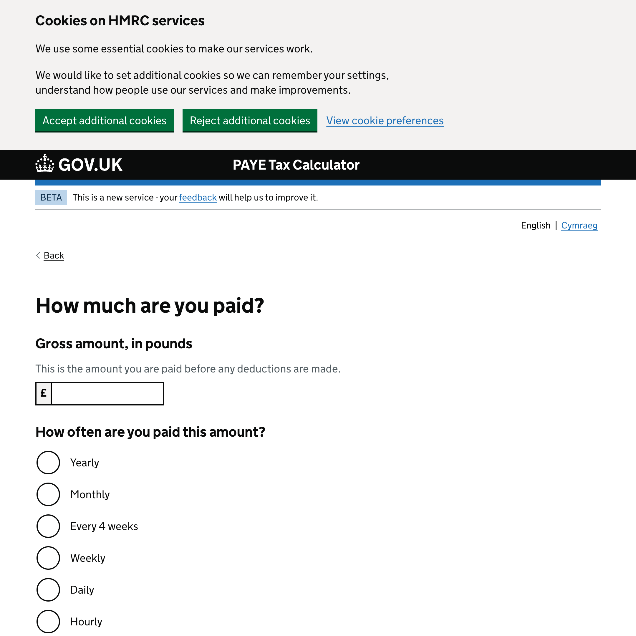 PAYE Tax Calculator