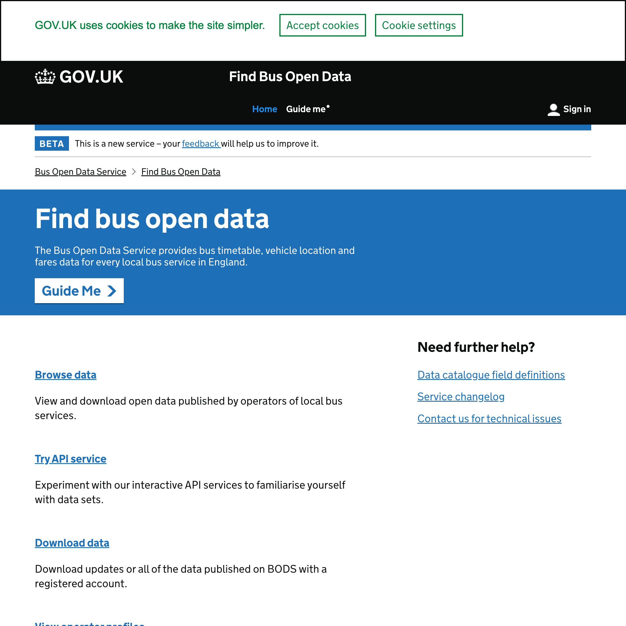 Find bus open data