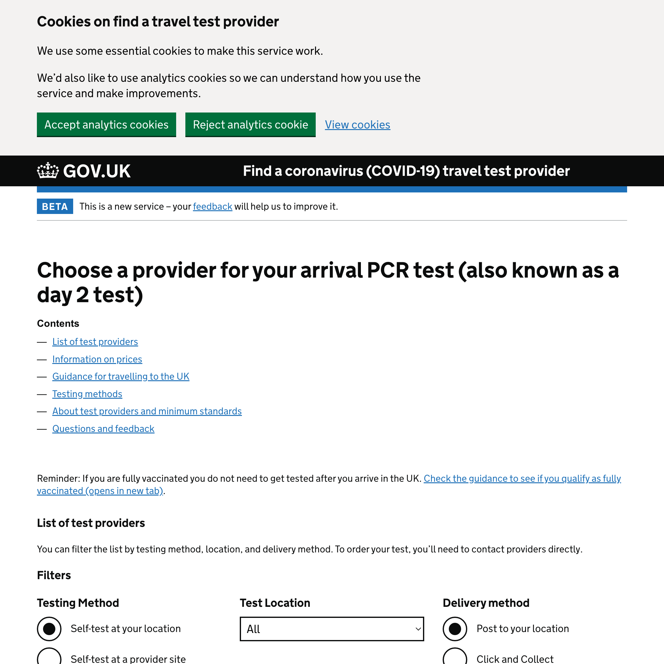 Find a coronavirus (COVID-19) travel test provider