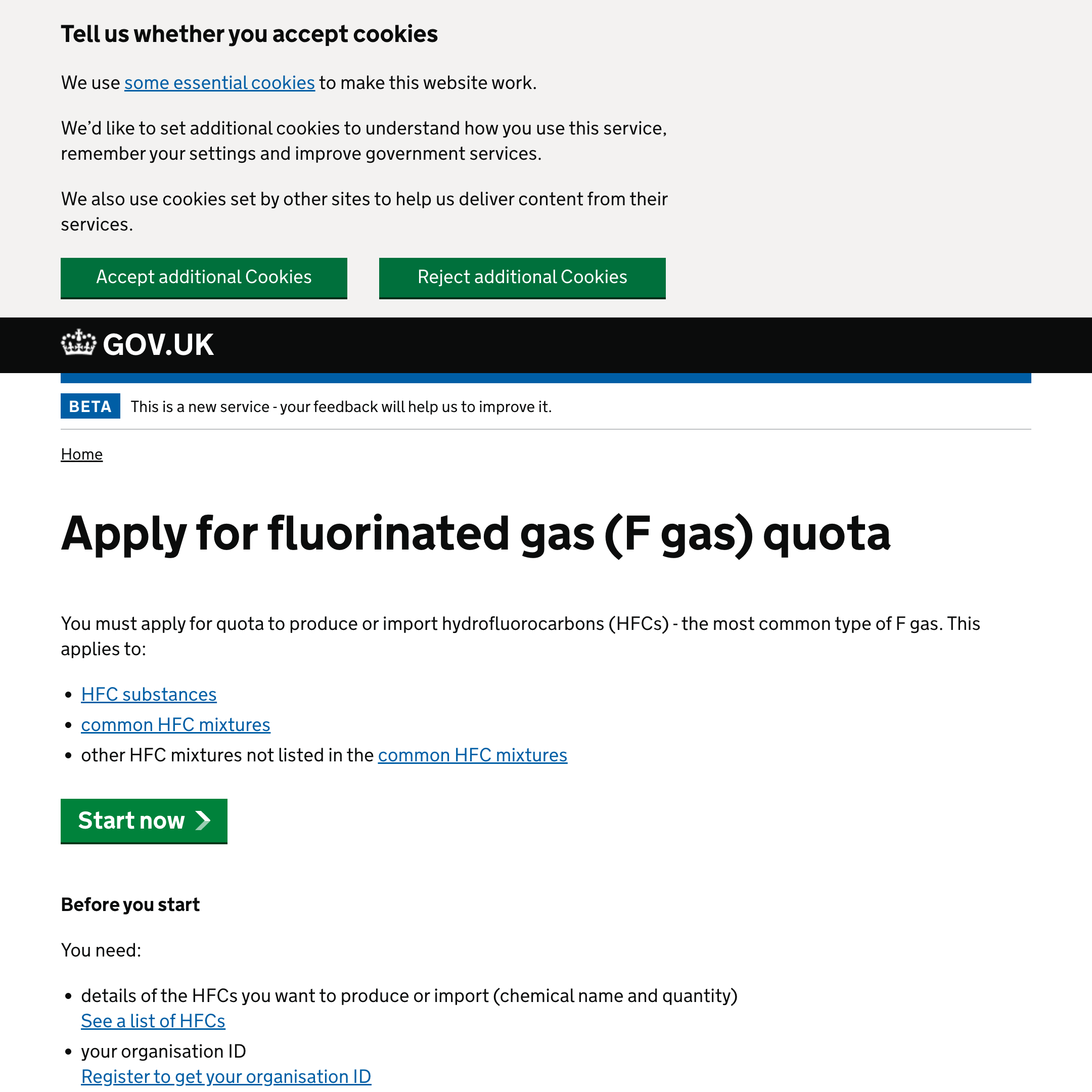 Apply for fluorinated gas (F gas) quota