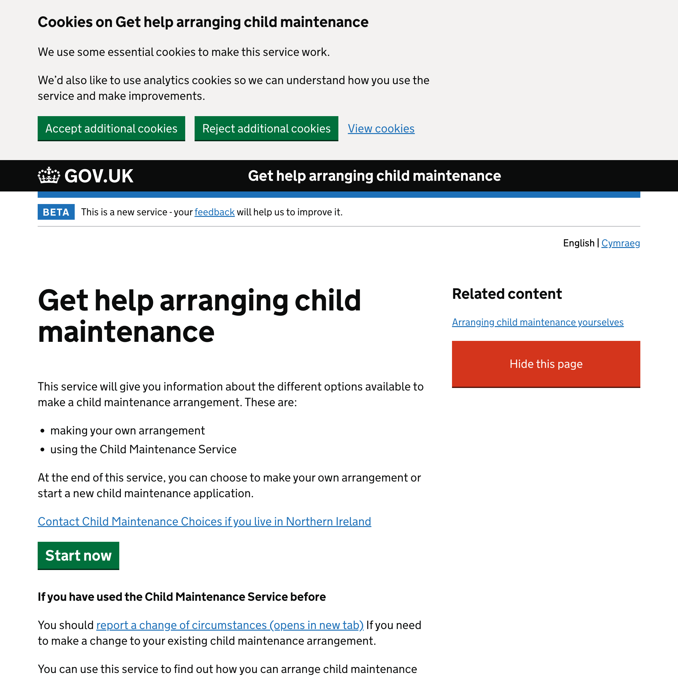Get help arranging child maintenance