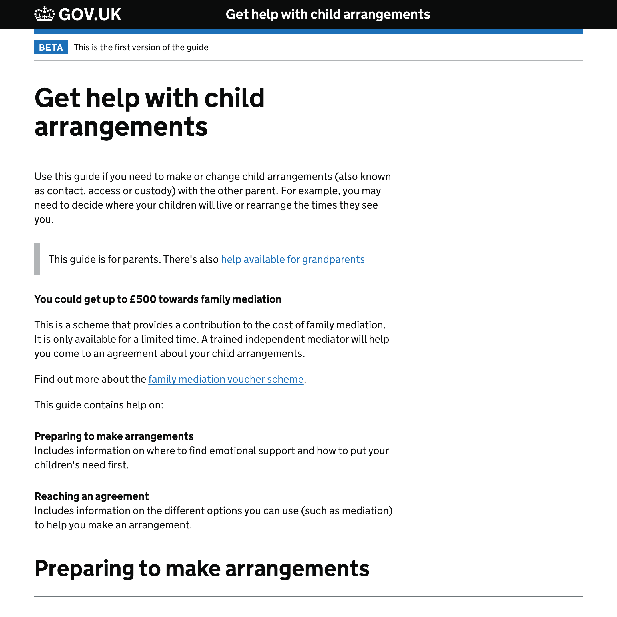 Get help with child arrangements