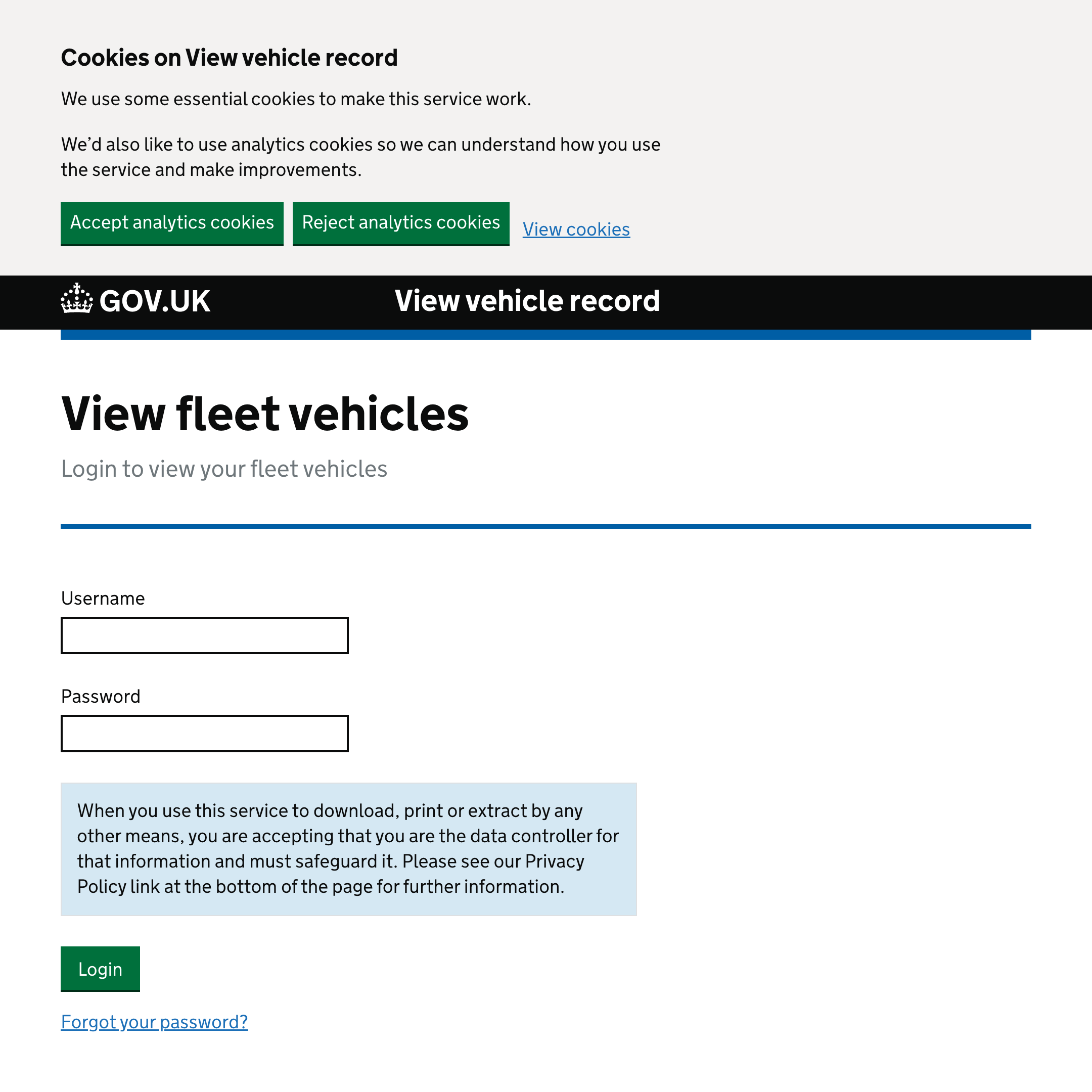 Manage fleet vehicles