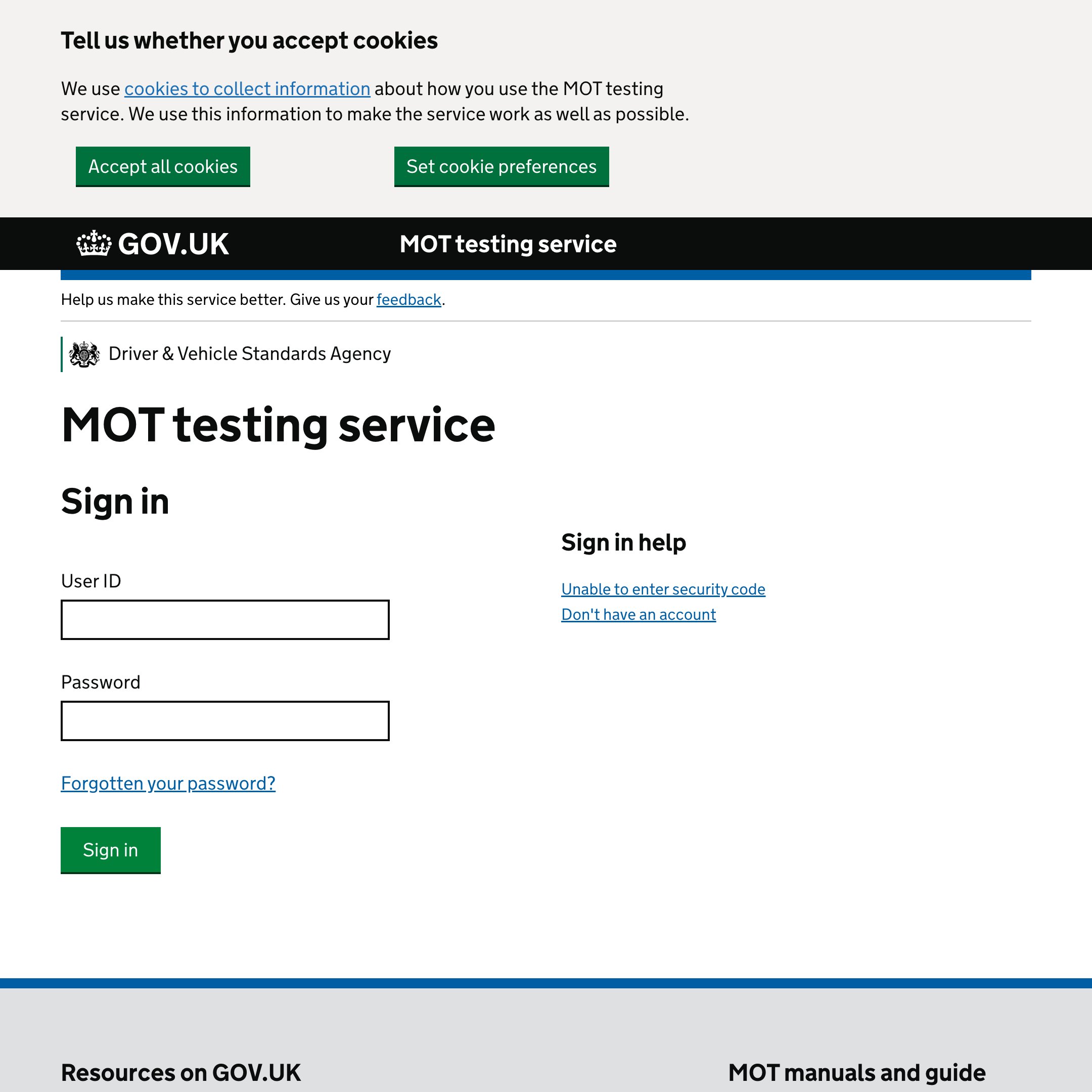 MOT testing service