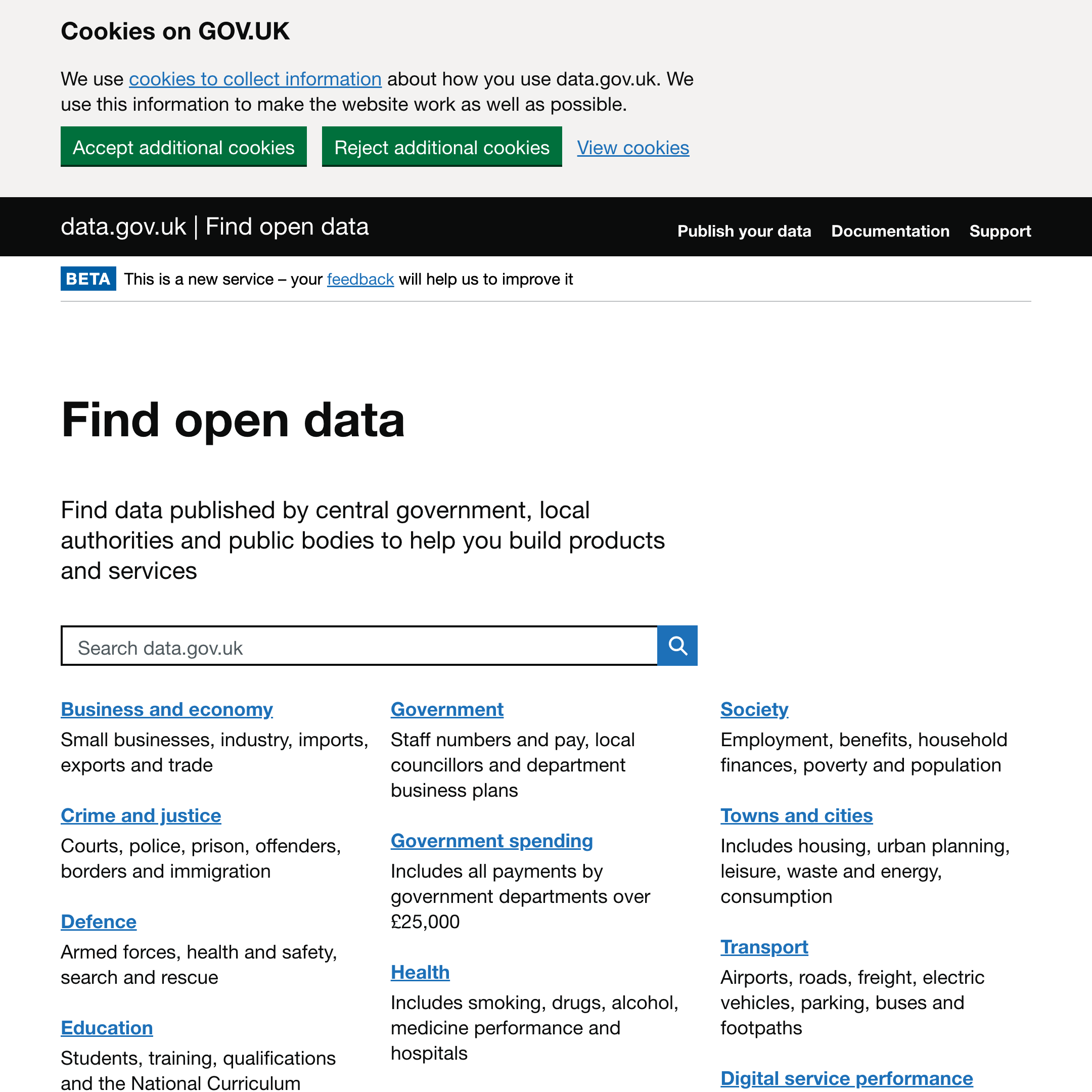 Find open data