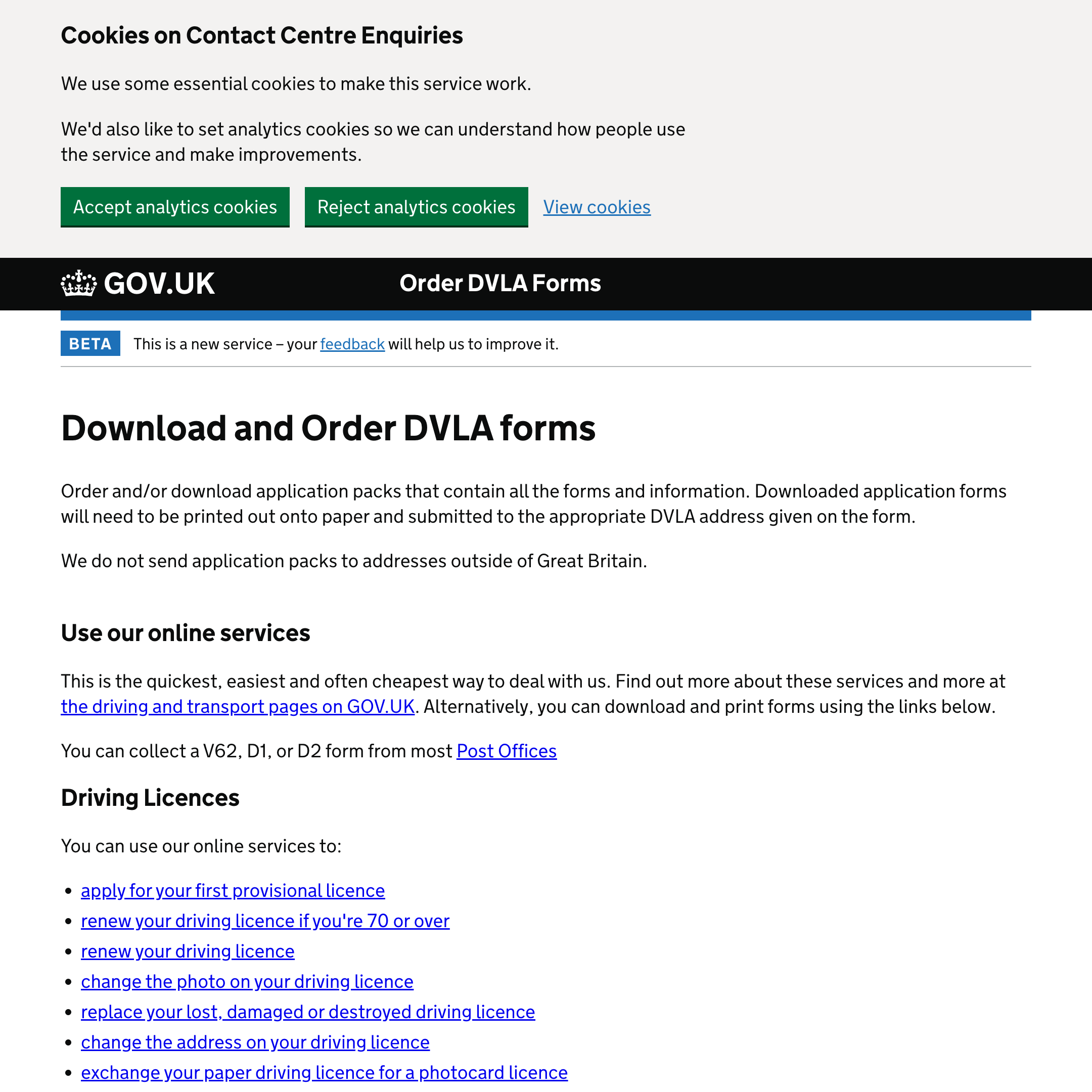 Order DVLA Forms