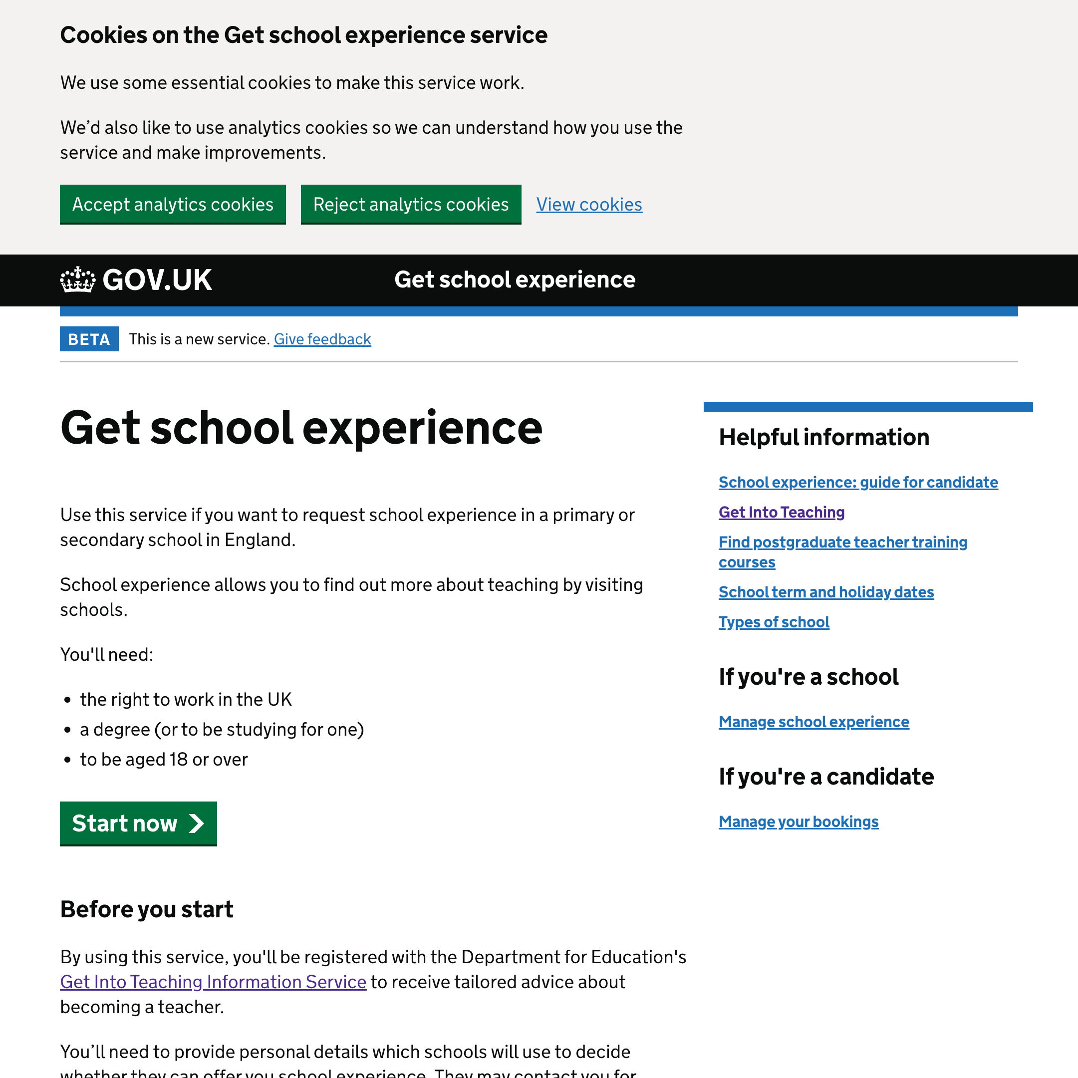 Get school experience