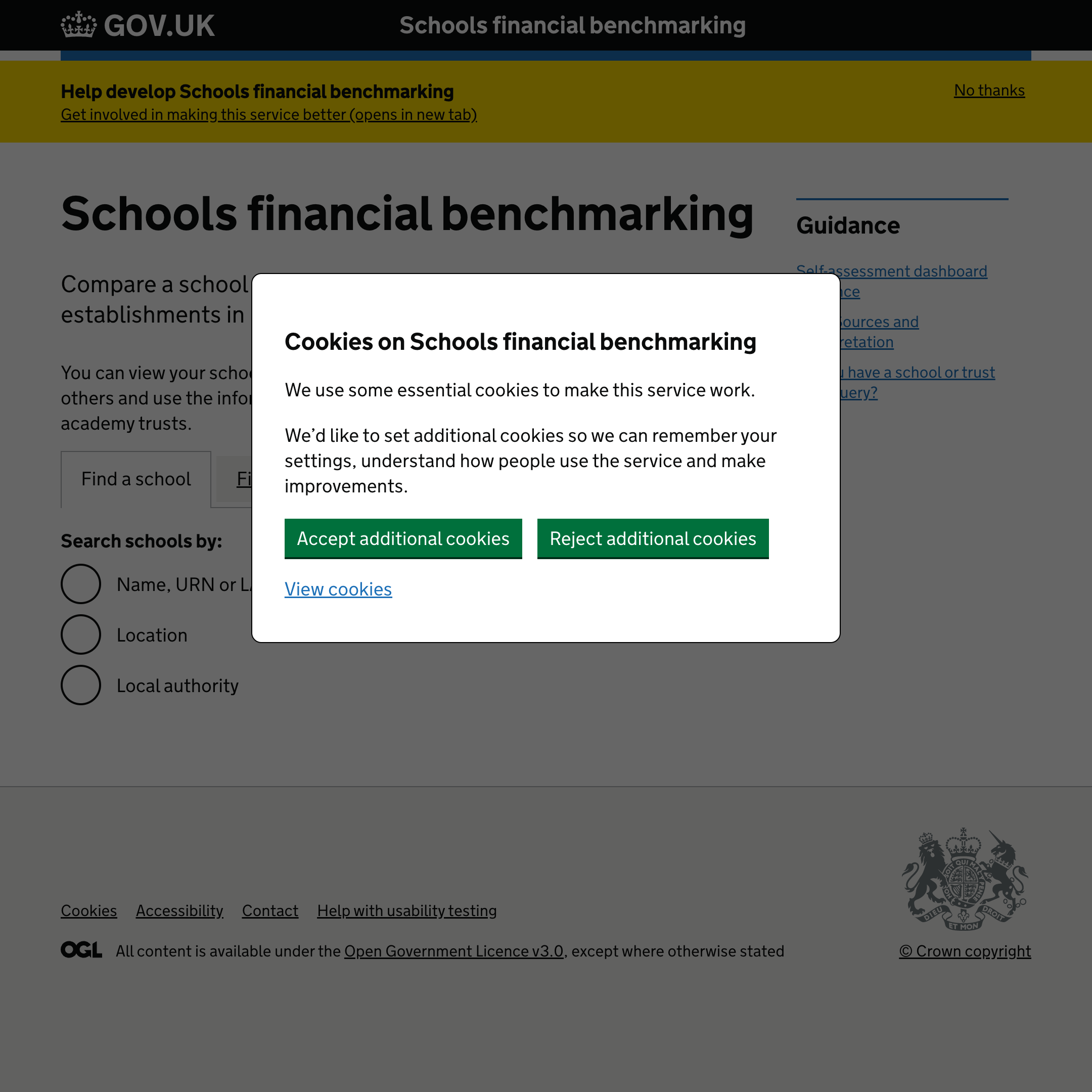 Schools financial benchmarking