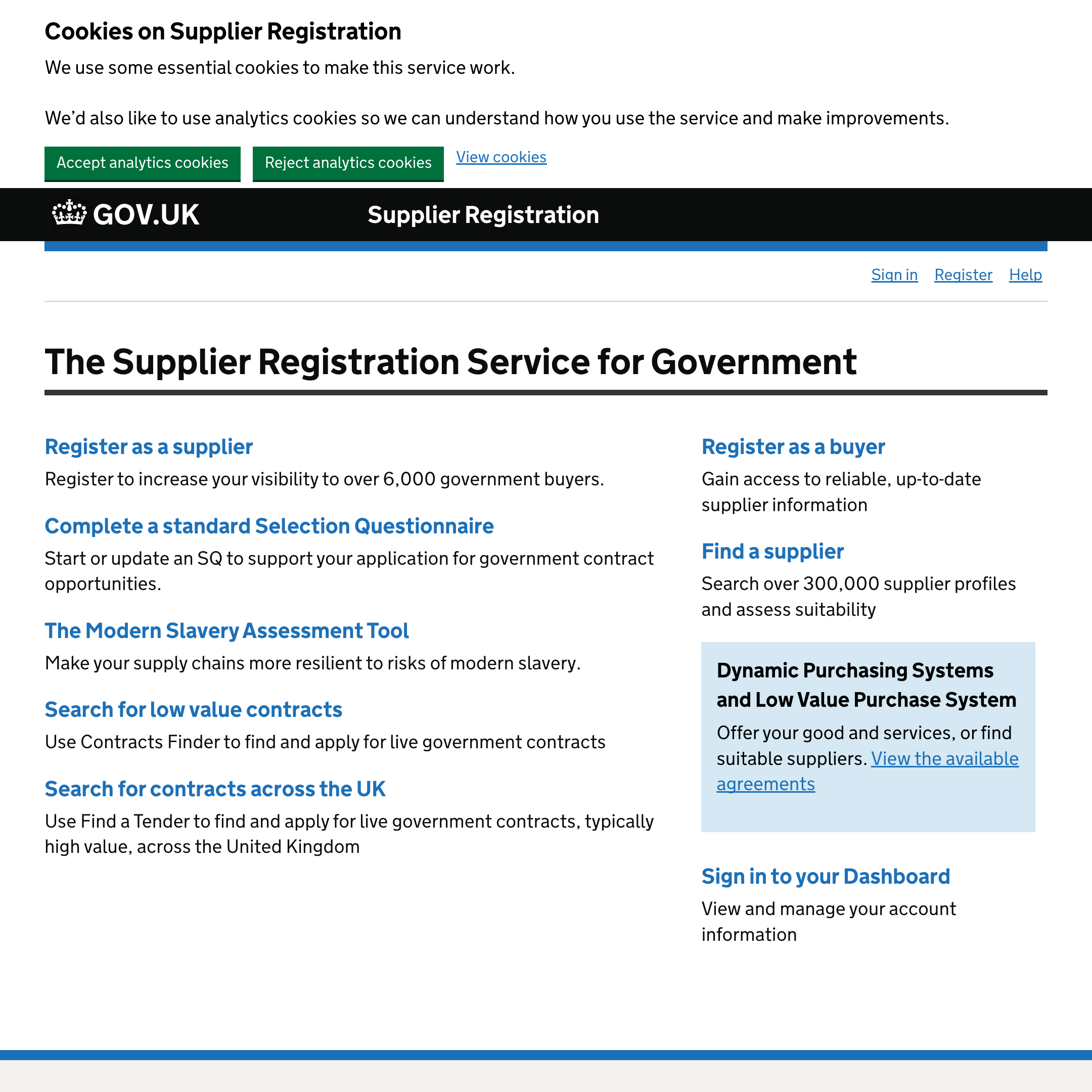 Supplier Registration