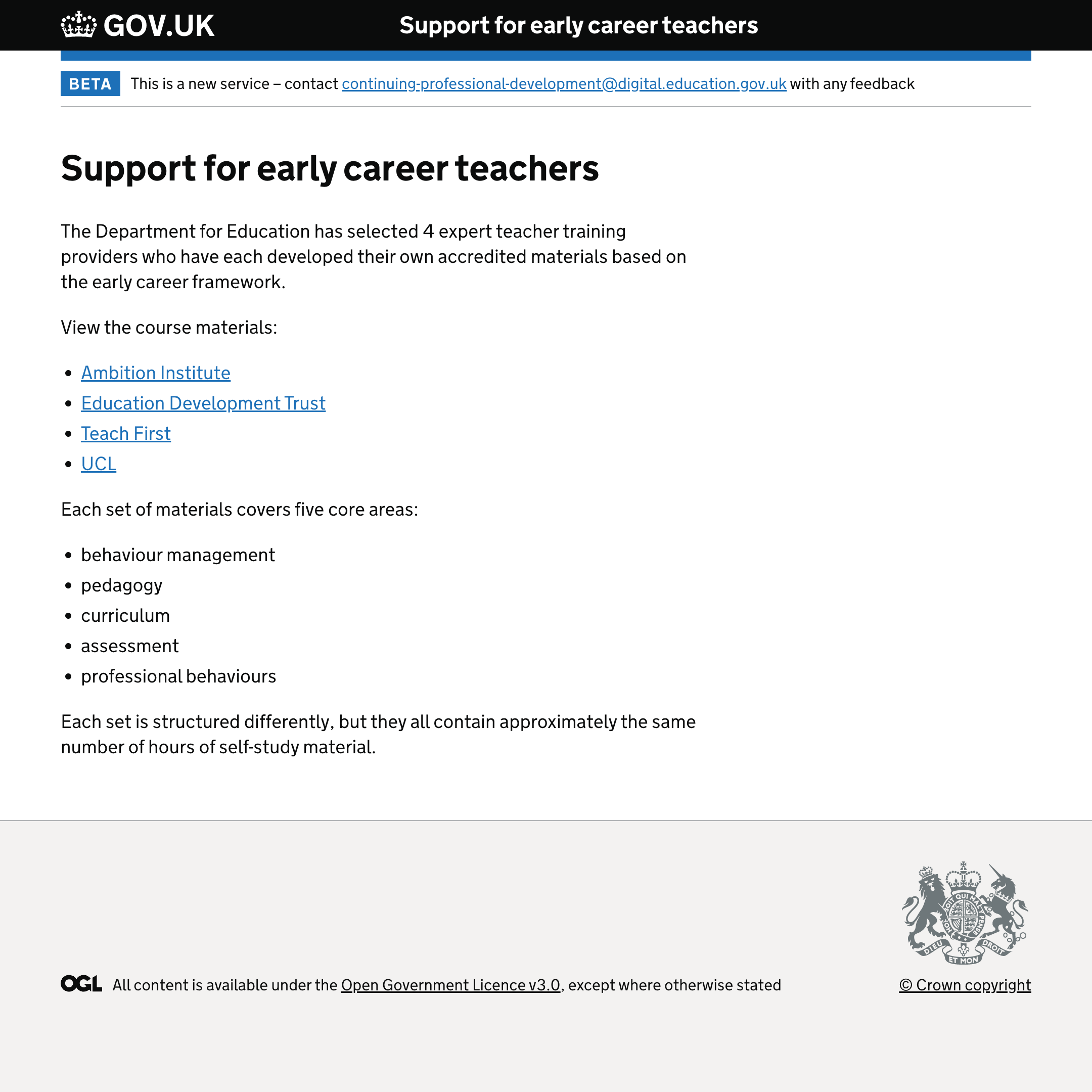 Support for early career teachers