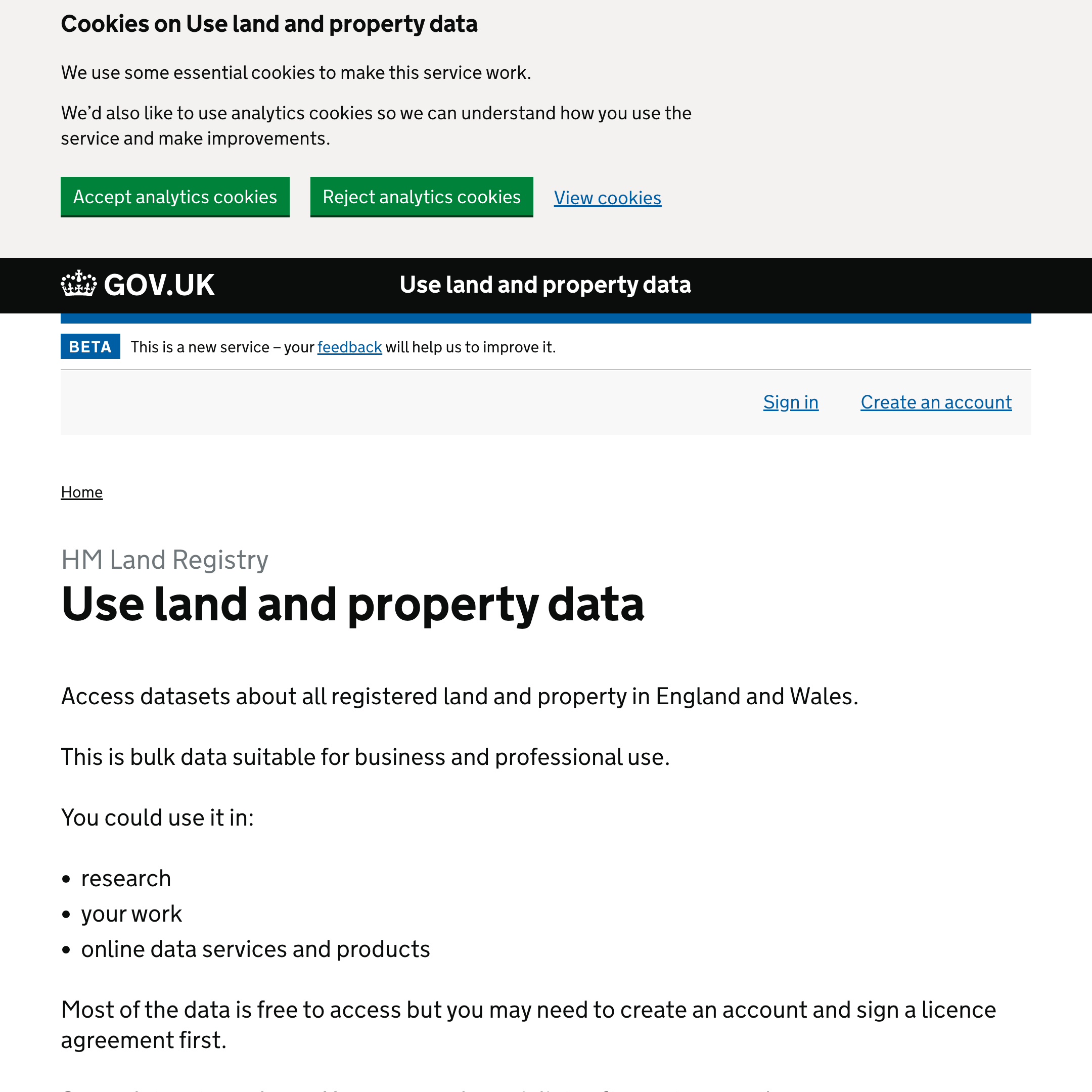 Use land and property data